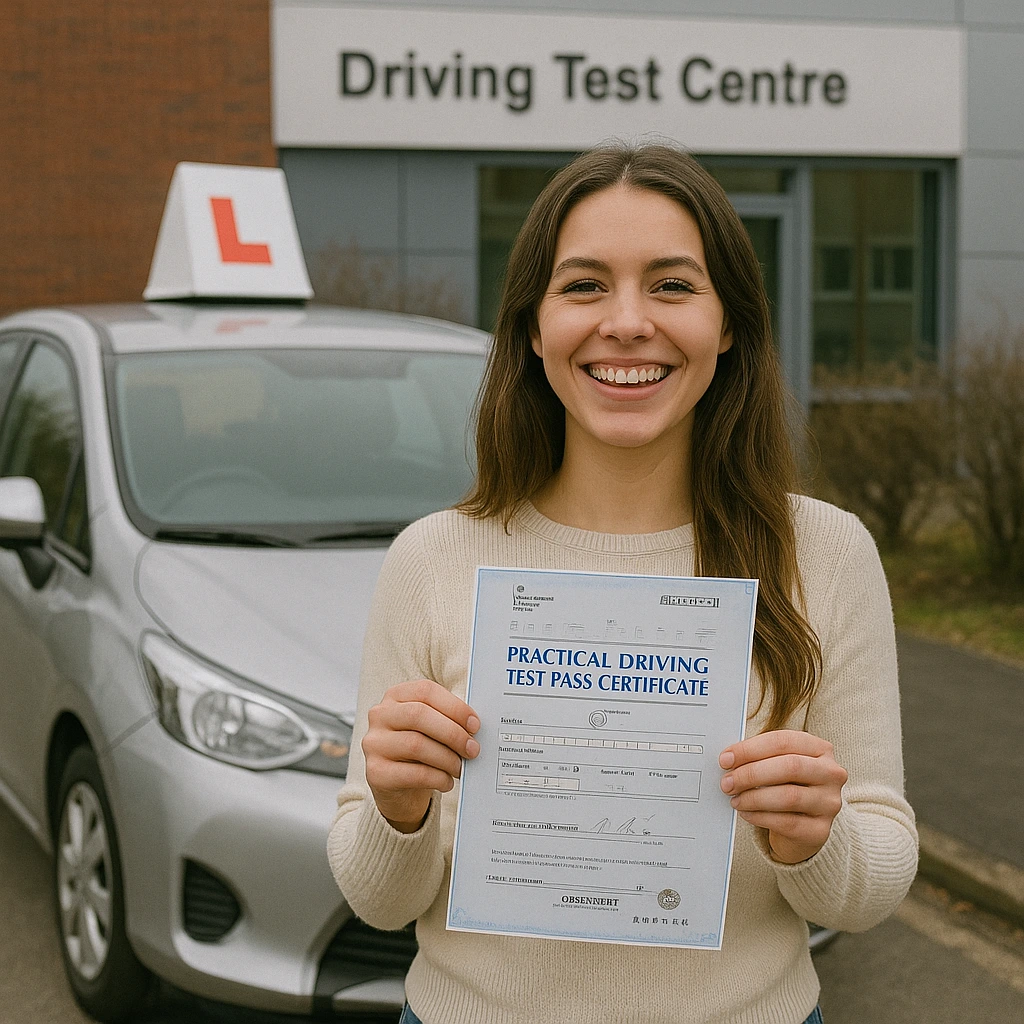 Happy learner passed driving test